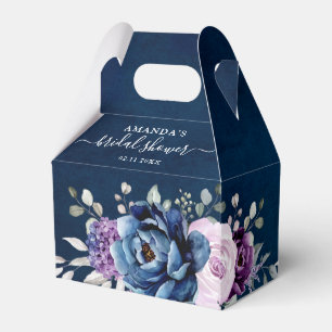 Dusty Blue Purple Lilac Blooms Bridal Shower Favor Favor Boxes