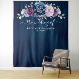Dusty Blue Purple Lilac Blooms Wedding Backdrop