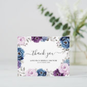 Dusty Blue Purple Lilac Bridal Shower Thank you Postcard (Standing Front)