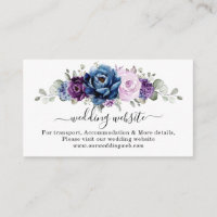 Dusty Blue Purple Navy Lilac Bloom Wedding Website