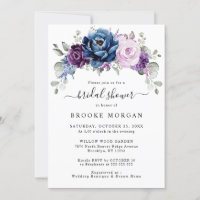 Dusty Blue Purple Navy Lilac Blooms Bridal Shower