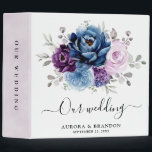 Dusty Blue Purple Navy Lilac Blooms Floral Wedding 3 Ring Binder<br><div class="desc">Elegant dusty blue Purple lilac lavender floral theme wedding binder featuring elegant bouquet of dusty blue,  Navy,  purple,  lilac color rose flowers buds and sage green eucalyptus leaves. Please contact me for any help in customization or if you need any other product with this design.</div>