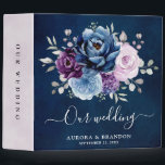 Dusty Blue Purple Navy Lilac Blooms Floral Wedding 3 Ring Binder<br><div class="desc">Elegant dusty blue Purple lilac lavender floral theme wedding binder featuring elegant bouquet of dusty blue,  Navy,  purple,  lilac color rose flowers buds and sage green eucalyptus leaves. Please contact me for any help in customization or if you need any other product with this design.</div>