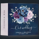 Dusty Blue Purple Navy Lilac Blooms Floral Wedding 3 Ring Binder<br><div class="desc">Elegant dusty blue Purple lilac lavender floral theme wedding binder featuring elegant bouquet of dusty blue,  Navy,  purple,  lilac color rose flowers buds and sage green eucalyptus leaves. Please contact me for any help in customization or if you need any other product with this design.</div>