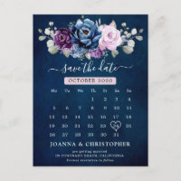 Dusty Blue Purple Navy Lilac Blooms Save the Date