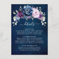 Dusty Blue Purple Navy Lilac Blooms Wedding Detail