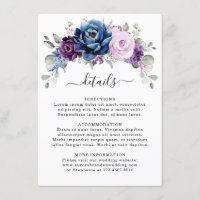 Dusty Blue Purple Navy Lilac Blooms Wedding Detail