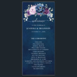 Dusty Blue Purple Navy Lilac Blooms Wedding Progra Program<br><div class="desc">Elegant dusty blue Purple lilac lavender floral theme wedding program featuring elegant bouquet of dusty blue,  Navy,  purple,  lilac color rose flowers buds and sage green eucalyptus leaves. Please contact me for any help in customization or if you need any other product with this design.</div>