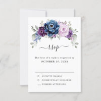 Dusty Blue Purple Navy Lilac Blooms Wedding