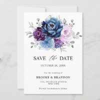 Dusty Blue Purple Navy Lilac Blooms Wedding