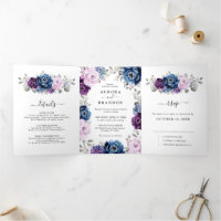 Dusty Blue Purple Navy Lilac Blooms Wedding