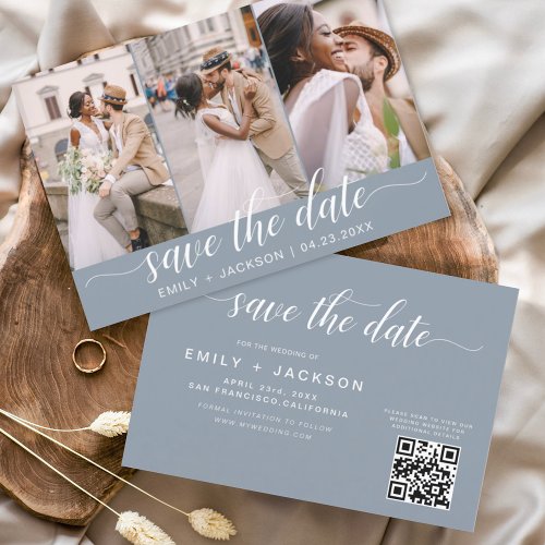 Dusty Blue QR Code _ Save the Date 3 Photo