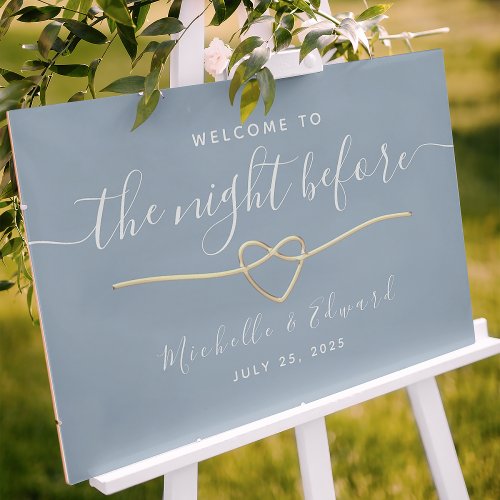 Dusty Blue Rehearsal Dinner Welcome Poster