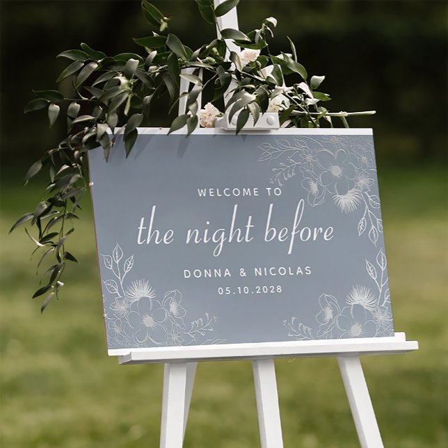 Dusty Blue Rehearsal Dinner Welcome Sign (Creator Uploaded)