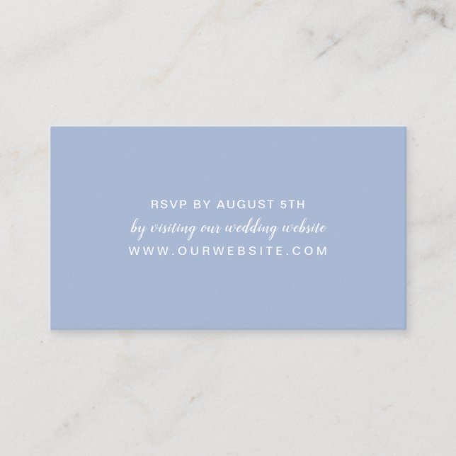 Dusty Blue reply online or by email wedding RSVP Enclosure Card (Front)