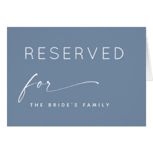 Dusty Blue Reserved Seating Sign Modern Wedding Cards