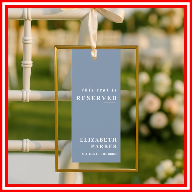 Dusty Blue Reserved Seating Wedding Tag Invitation (Creator Uploaded)