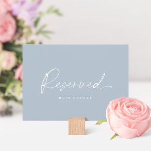 Dusty Blue Reserved Wedding Table Card