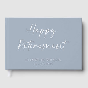 Dusty Blue Retirement Leaving Party Foil Guest Book