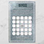 Dusty Blue Retro Art Deco Style Baby Shower Bingo (Front)