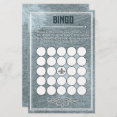 Dusty Blue Retro Art Deco Style Baby Shower Bingo (Front/Back)