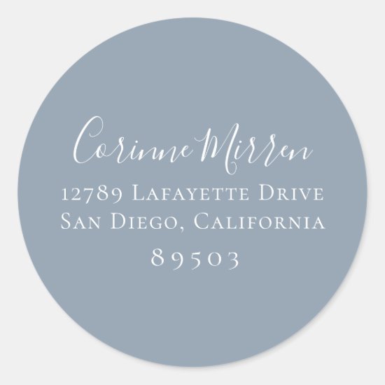 Dusty Blue Return Address Sticker