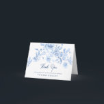 Dusty Blue Rose Floral 18th Birthday Thank You Card<br><div class="desc">A beautiful and elegant thank you card designed especially for a 18th birthday party. It features a large floral spray of dusty blue roses nettled in blue leaves. Two lines are provided for a customized thank you and the birthday woman's name.</div>