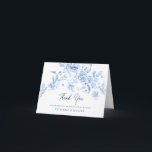 Dusty Blue Rose Floral 40th Birthday Thank You Card<br><div class="desc">A beautiful and elegant thank you card designed especially for a 40th birthday party. It features a large floral spray of dusty blue roses nettled in blue leaves. Two lines are provided for a customized thank you and the birthday woman's name.</div>
