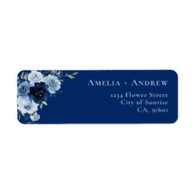 Dusty Blue Rose Navy Floral Wedding