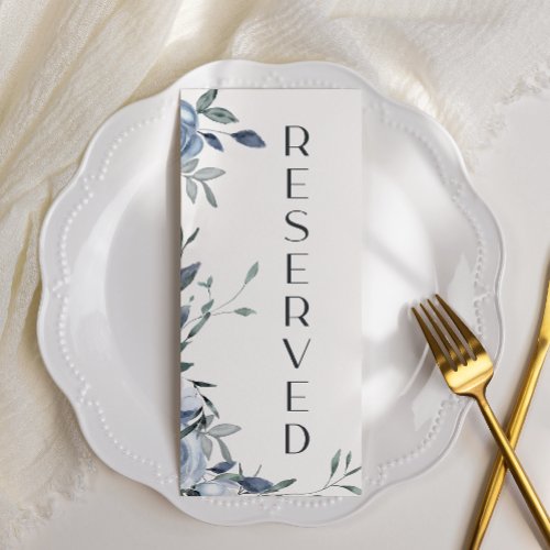 Dusty Blue Roses Flowers Reserved Seating Menu