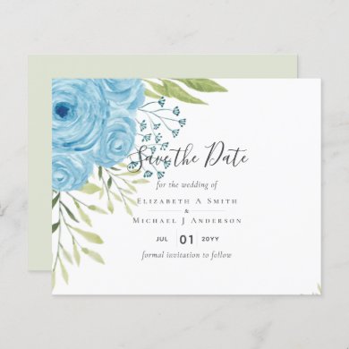 Dusty Blue Roses Lime Leaves Wedding Budget