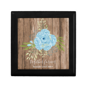 Dusty Blue Roses NewlyWeds Wedding Gift Personal Gift Box
