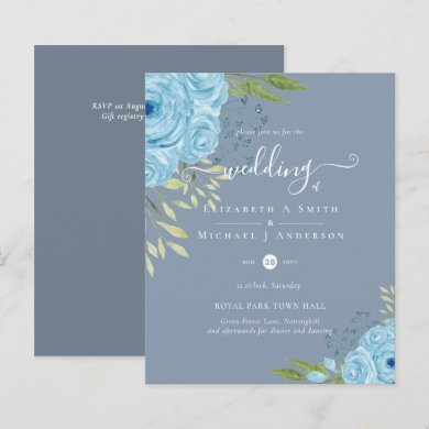 Dusty Blue Roses Wedding Budget