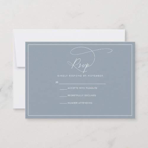 Dusty Blue RSVP CArd