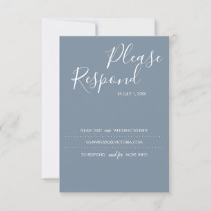 Dusty Blue RSVP Card, Wedding Website Card