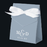 Dusty Blue Rustic Boho Modern Monogram Wedding Favor Boxes<br><div class="desc">Dusty Blue Rustic Boho Modern Monogram Wedding Favor Boxes</div>