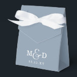 Dusty Blue Rustic Boho Modern Monogram Wedding Favor Boxes<br><div class="desc">Dusty Blue Rustic Boho Modern Monogram Wedding Favor Boxes</div>