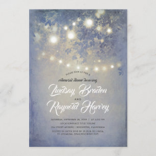 Dusty Blue Rustic Country Rehearsal Dinner Invitation