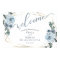 Dusty Blue Rustic Floral  Calligraphy Welcome