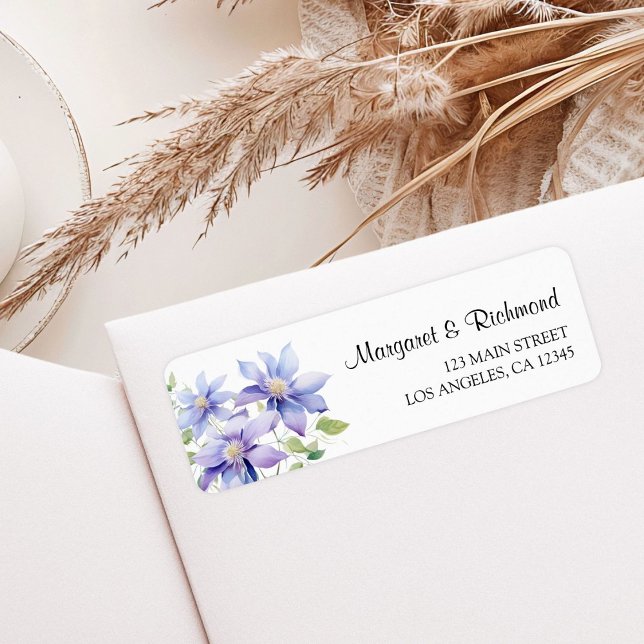 Dusty Blue Rustic Floral Wedding Address Label (Creator Uploaded)
