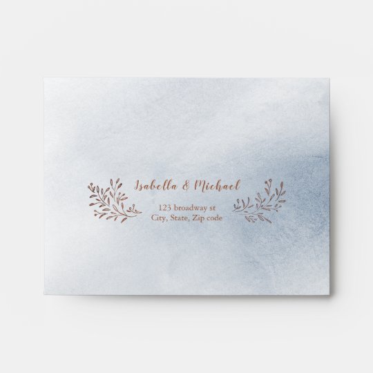 Dusty Blue Rustic Fl Wedding Rsvp Envelope Zazzle Dusty Blue Rustic Fl Wedding Rsvp Envelope