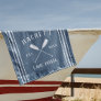 Dusty Blue Rustic Oars Personalized Lake House Beach Towel