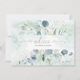 Dusty Blue Sage Green Eucalyptus Botanicals Advice Card