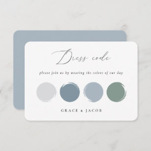 Dusty Blue & Sage Green Wedding Color Palette Card