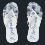 Dusty Blue Sage Watercolor Peony Bridesmaid Favor Flip Flops<br><div class="desc">You will love this dusty Blue and Sage green watercolor peony flowers with foliage leaves. Great for your wedding celebrations!</div>