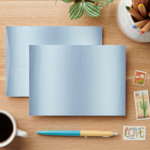 Dusty Blue Satin Elegant Wedding Envelope