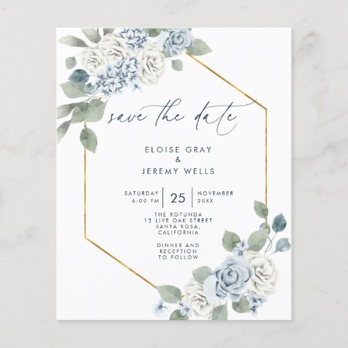Dusty Blue Save the Date