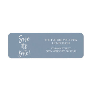 Dusty Blue Save the Date Return Address Label