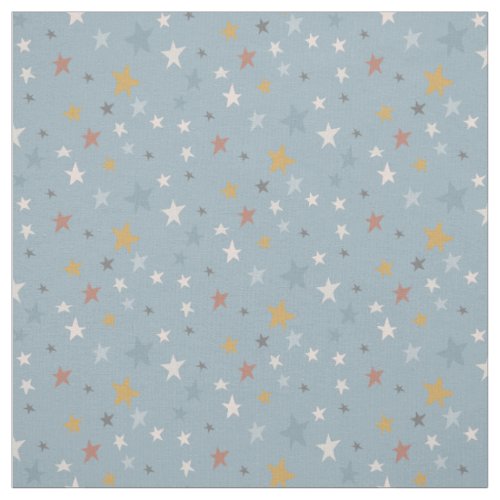 Dusty Blue Scattered Stars Gold Muted Baby Nursery Fabric