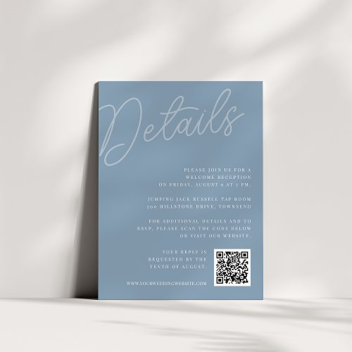 Dusty Blue  Script Watermark All_in_One Details Enclosure Card